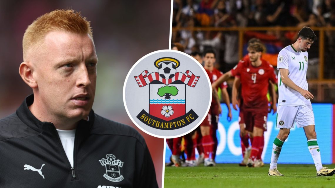 Will Still before a Southampton game, and Republic of Ireland player Finn Azaz reacts as Armenia celebrate a goal in the World Cup qualifier. Inset...